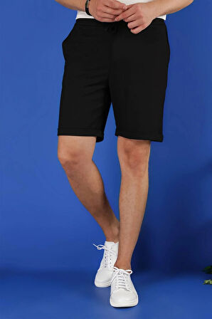 033 Slim Fit Siyah Bermuda