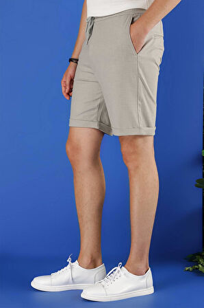 033 Slim Fit Gri Bermuda