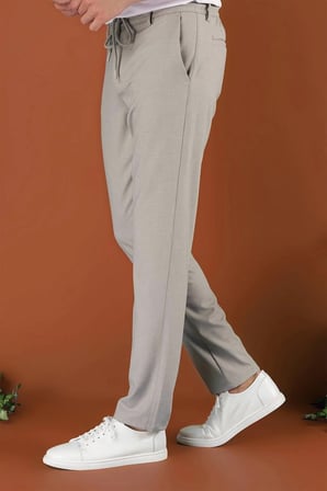 P 1117 Slim Fit Açık Gri Spor Pantolon