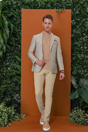 P 1120 Slim Fit Bej Spor Pantolon