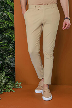 P 1120 Slim Fit Bej Spor Pantolon