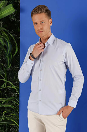 GK 683 Slim Fit Açık Mavi Klasik Gömlek