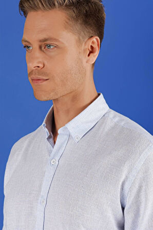 G 1555 Slim Fit Açık Mavi Klasik Gömlek