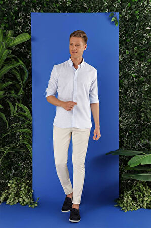 G 1555 Slim Fit Açık Mavi Klasik Gömlek