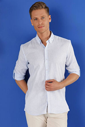 G 1555 Slim Fit Açık Mavi Klasik Gömlek