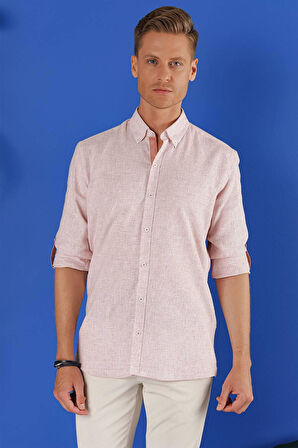 G 1555 Slim Fit Mercan Klasik Gömlek