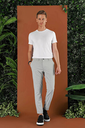 P 1122 Slim Fit Gri Spor Pantolon