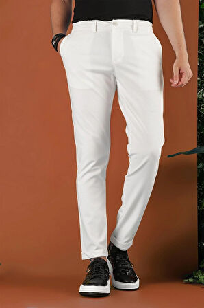 P 1122 Slim Fit Ekru Spor Pantolon