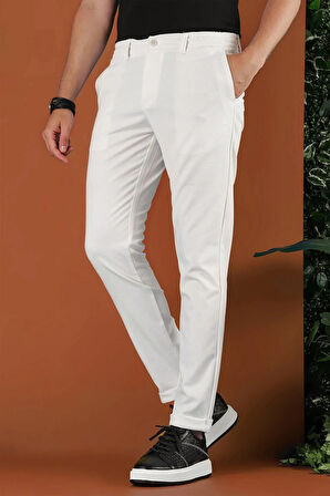 P 1122 Slim Fit Ekru Spor Pantolon