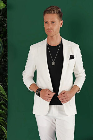 C 643 Slim Fit Ekru Spor Ceket