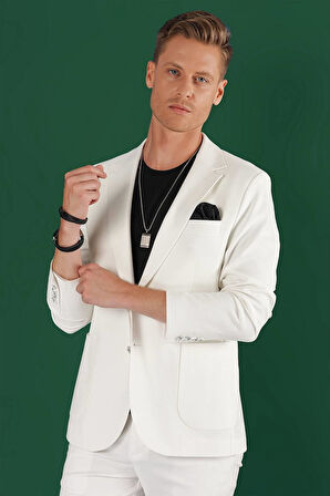 C 643 Slim Fit Ekru Spor Ceket