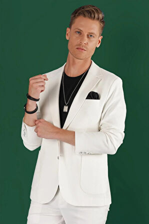 C 643 Slim Fit Ekru Spor Ceket
