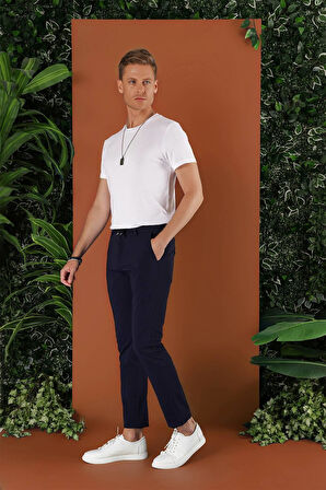 P 1121 Slim Fit Lacivert Spor Pantolon