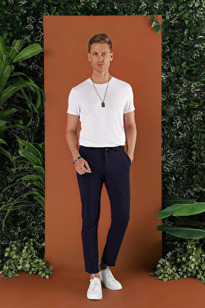 P 1121 Slim Fit Lacivert Spor Pantolon