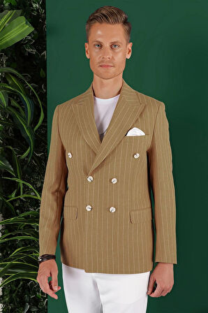 C 644 Slim Fit Camel Spor Ceket