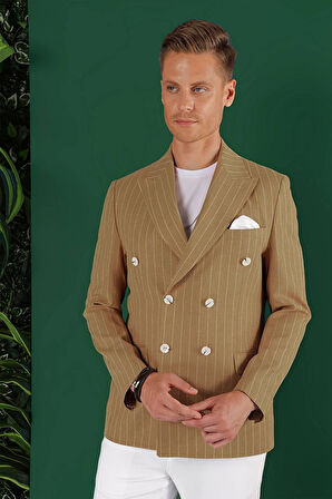 C 644 Slim Fit Camel Spor Ceket
