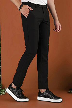 P 1123 Slim Fit Siyah Spor Pantolon