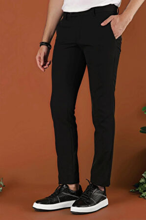 P 1123 Slim Fit Siyah Spor Pantolon