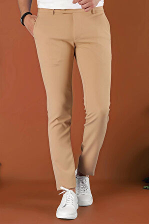 P 1123 Slim Fit Camel Spor Pantolon