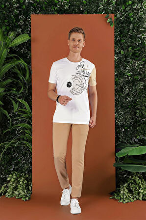 P 1123 Slim Fit Camel Spor Pantolon