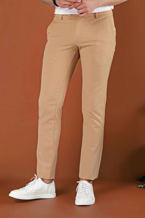P 1123 Slim Fit Camel Spor Pantolon