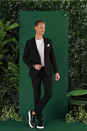 C 645 Slim Fit Siyah Spor Ceket