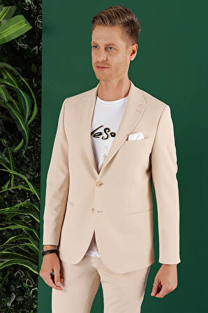 C 645 Slim Fit Bej Spor Ceket