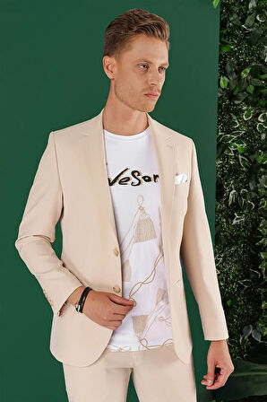 C 645 Slim Fit Bej Spor Ceket