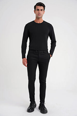 P 1124  PANTOLON Slim SİYAH CASUAL