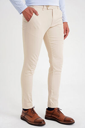 P 1124  PANTOLON Slim BEJ CASUAL