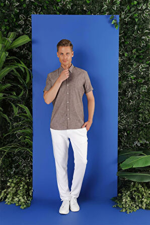 G 1556 Slim Fit Füme Klasik Gömlek