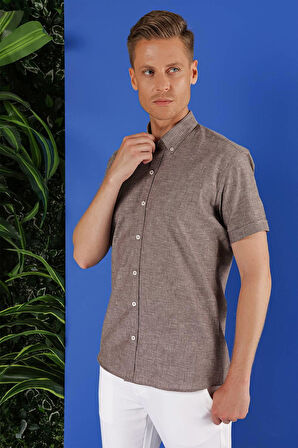 G 1556 Slim Fit Füme Klasik Gömlek