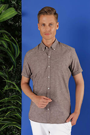 G 1556 Slim Fit Füme Klasik Gömlek