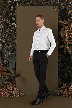 GK 700 Slim Fit Beyaz Klasik Gömlek