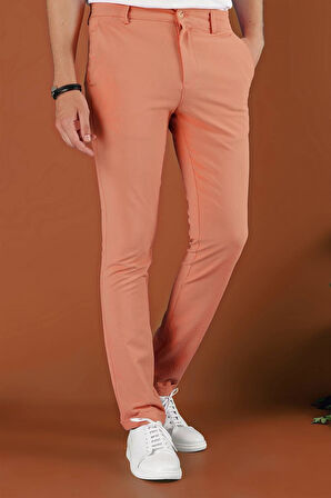 Slim Fit Beli Lastikli Gofre Kumaş Mercan Spor Pantolon P 1126