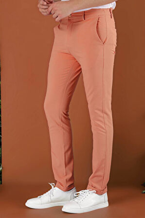 Slim Fit Beli Lastikli Gofre Kumaş Mercan Spor Pantolon P 1126
