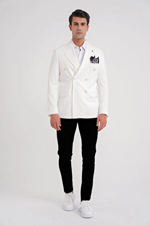 C 646 CEKET Slim EKRU CASUAL