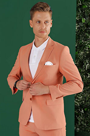 C 647 Slim Fit Mercan Spor Ceket