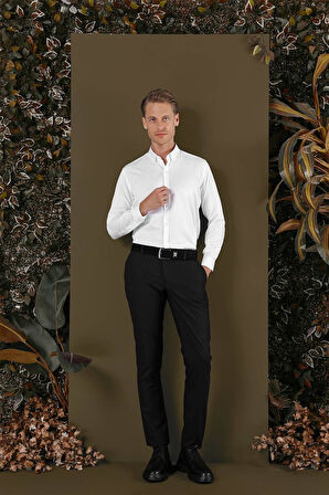 GK 692 Slim Fit Beyaz Klasik Gömlek