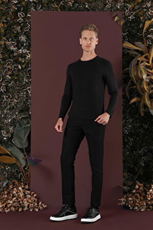 P 1130 Slim Fit Siyah Spor Pantolon