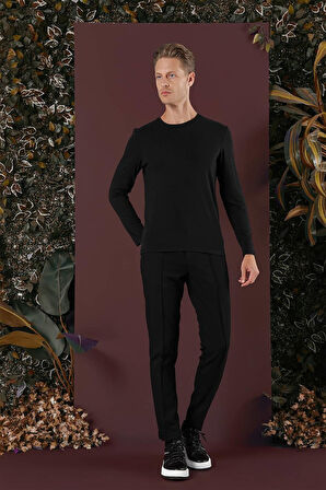 P 1130 Slim Fit Siyah Spor Pantolon