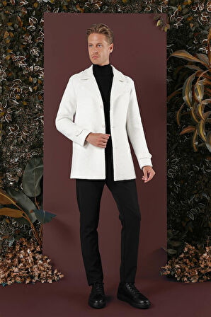 KA 078 Slim Fit Ekru Spor Kaban