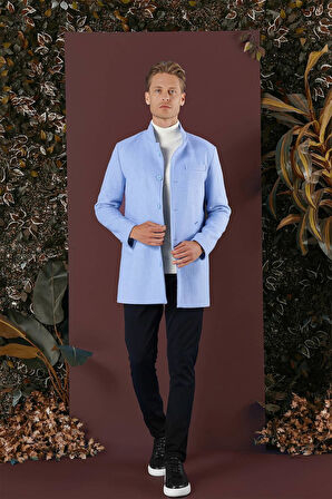 KA 079 Slim Fit Mavi Spor Kaban