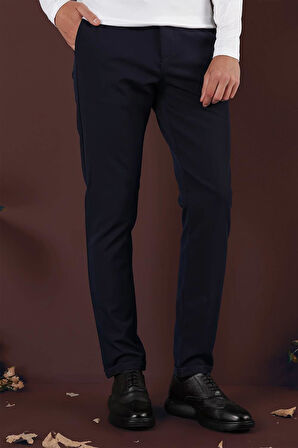 P 1135 Slim Fit Lacivert Spor Pantolon
