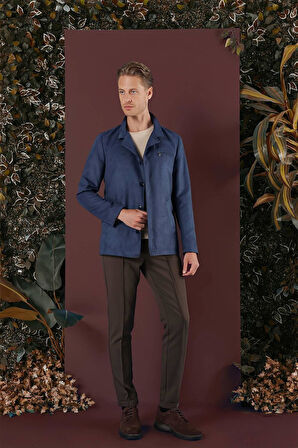 KA 080 Slim Fit Havacı Mavi Spor Kaban