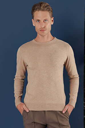 TR 858 Slim Fit Bej Klasik Triko