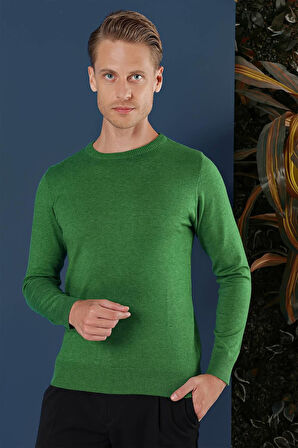 TR 858 Slim Fit Yeşil Klasik Triko