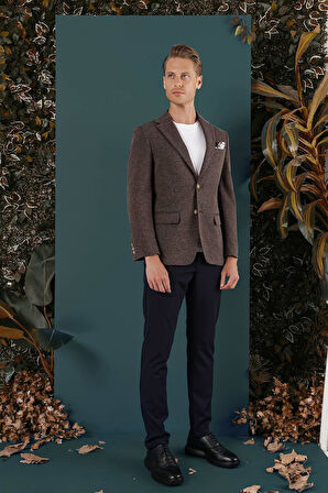 C 653 Slim Fit Kahve Spor Ceket
