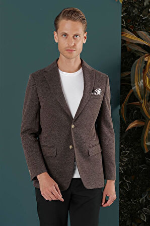 C 653 Slim Fit Kahve Spor Ceket