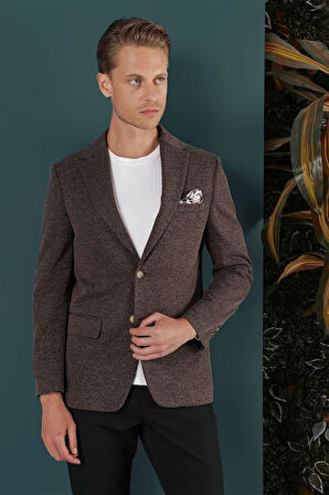 C 653 Slim Fit Kahve Spor Ceket